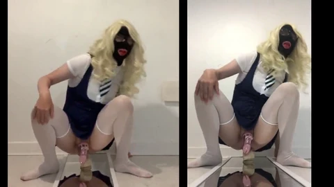 Sissy schoolgirl caboose tearing up